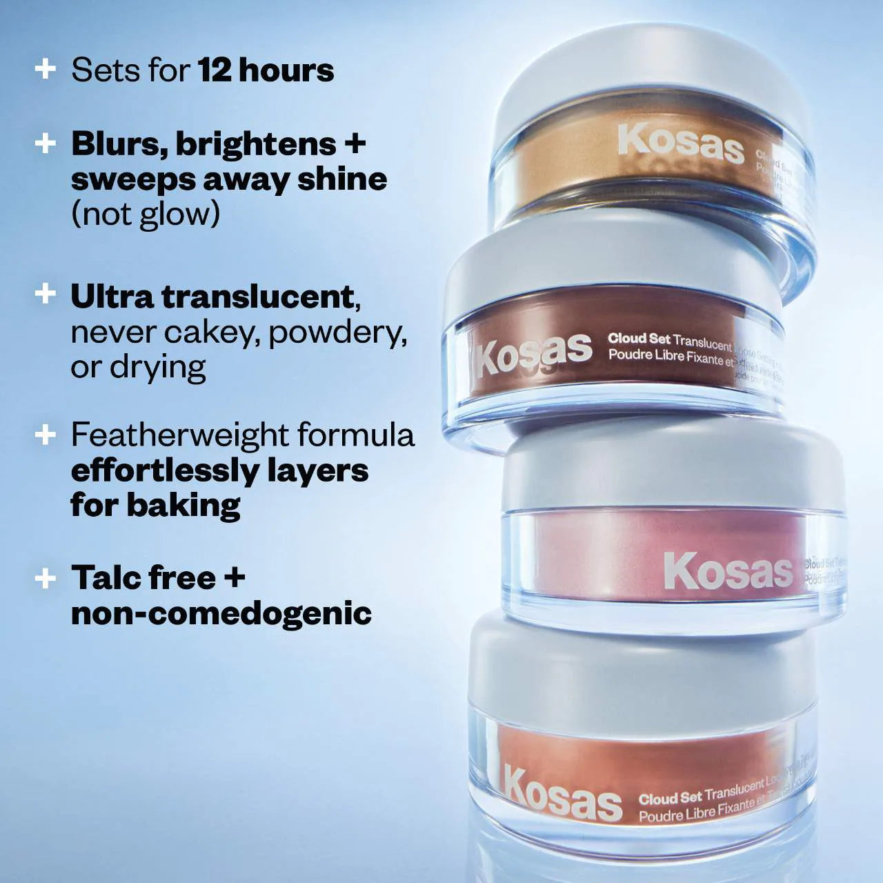 Cloud Set Loose Translucent Talc-Free Setting + Blurring Powder | KOSAS