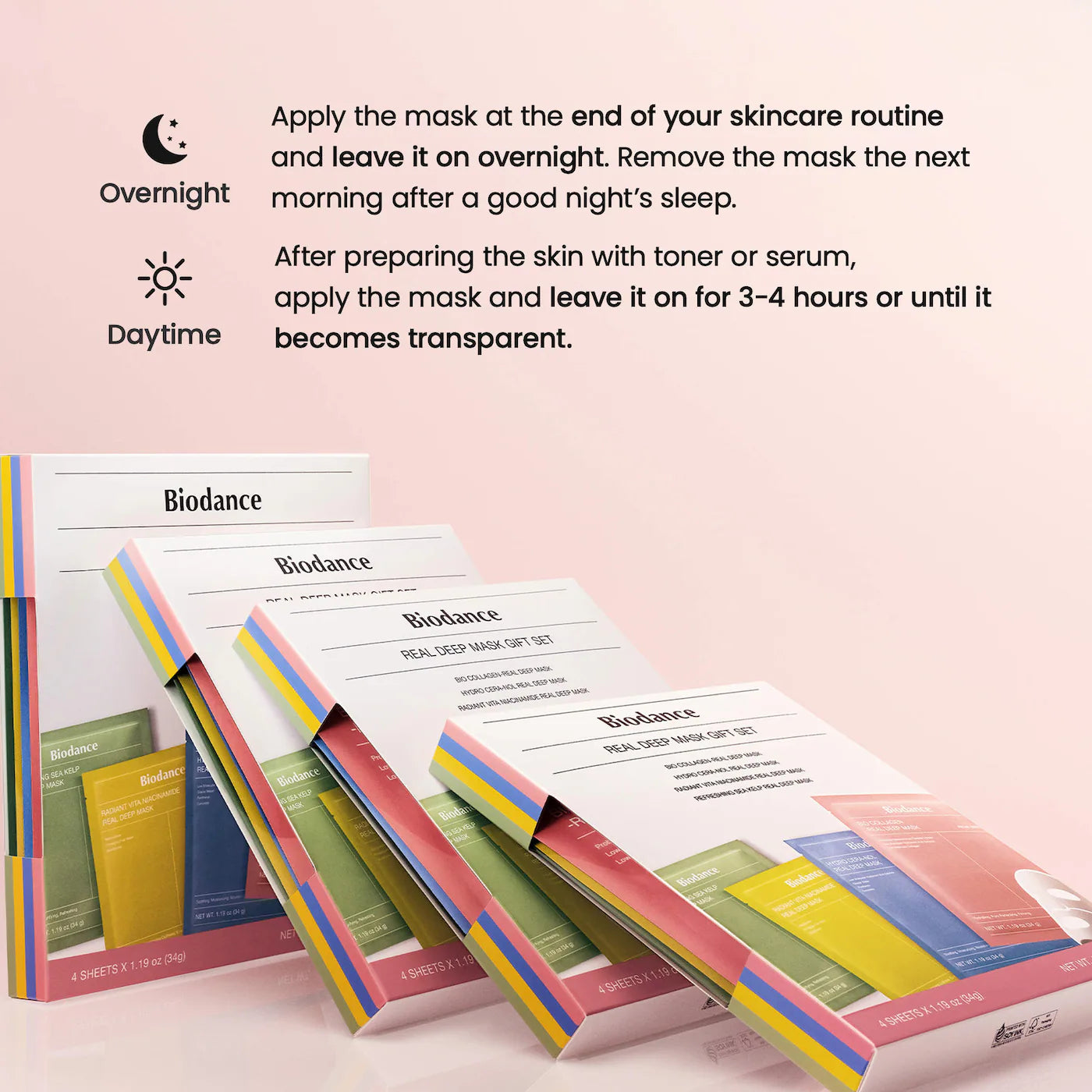 Real Deep Mask Gift Set - 4 Masks for Pore Care, Hydration, Calming and Dark Spot Treatment | BIODANCE