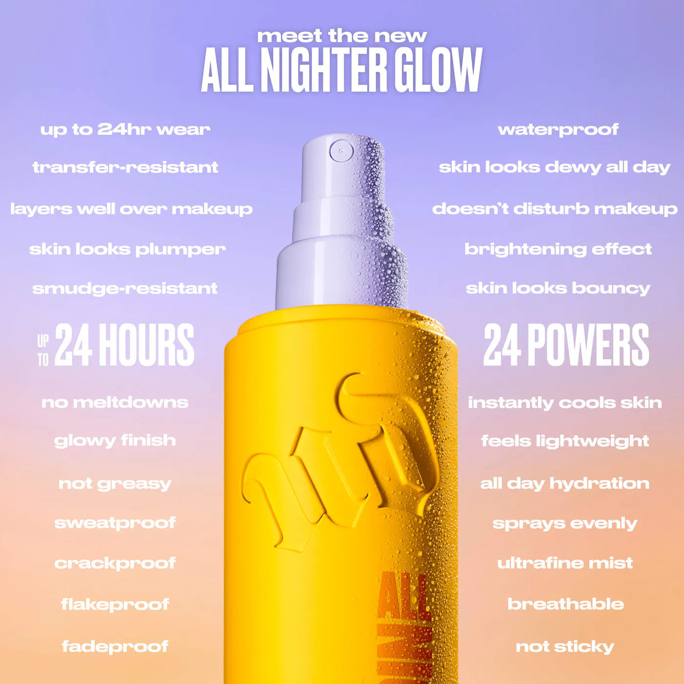 All Nighter Waterproof Hydrating and Glowy Setting Spray with 24HR Wear | URBAN DECAY