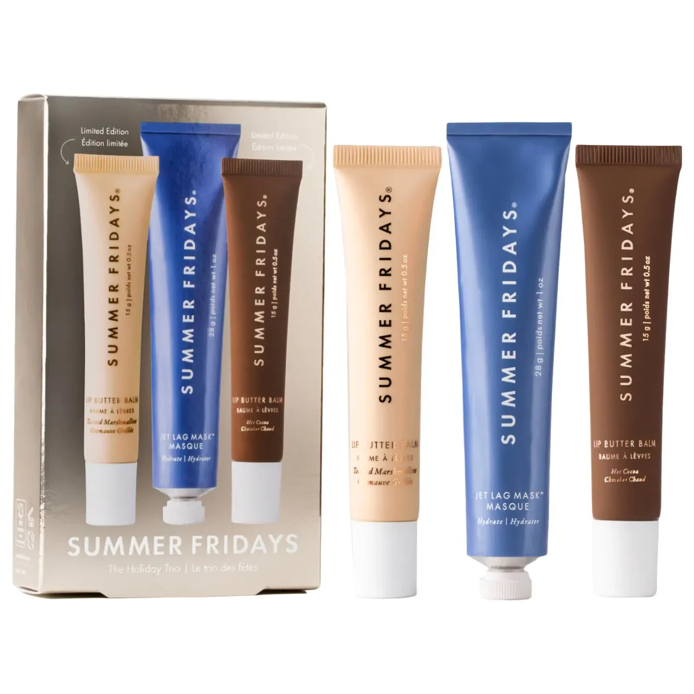 The Holiday Trio Set with Lip Butter Balm in Hot Cocoa & Toasted Marshmallow | SUMMER FRIDAYS