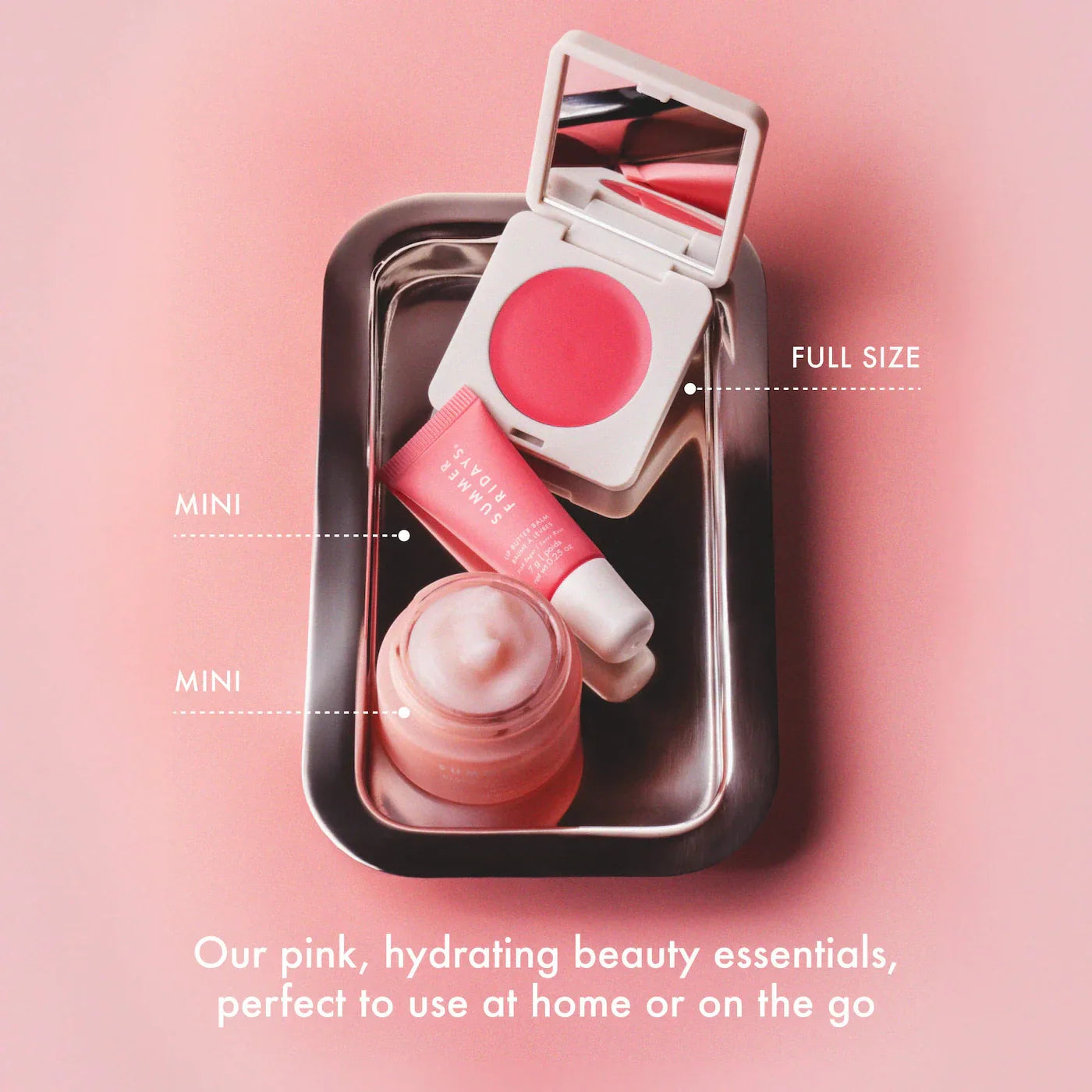The Dewy Pink Set with mini Lip Butter Balm in Pink Sugar | SUMMER FRIDAYS