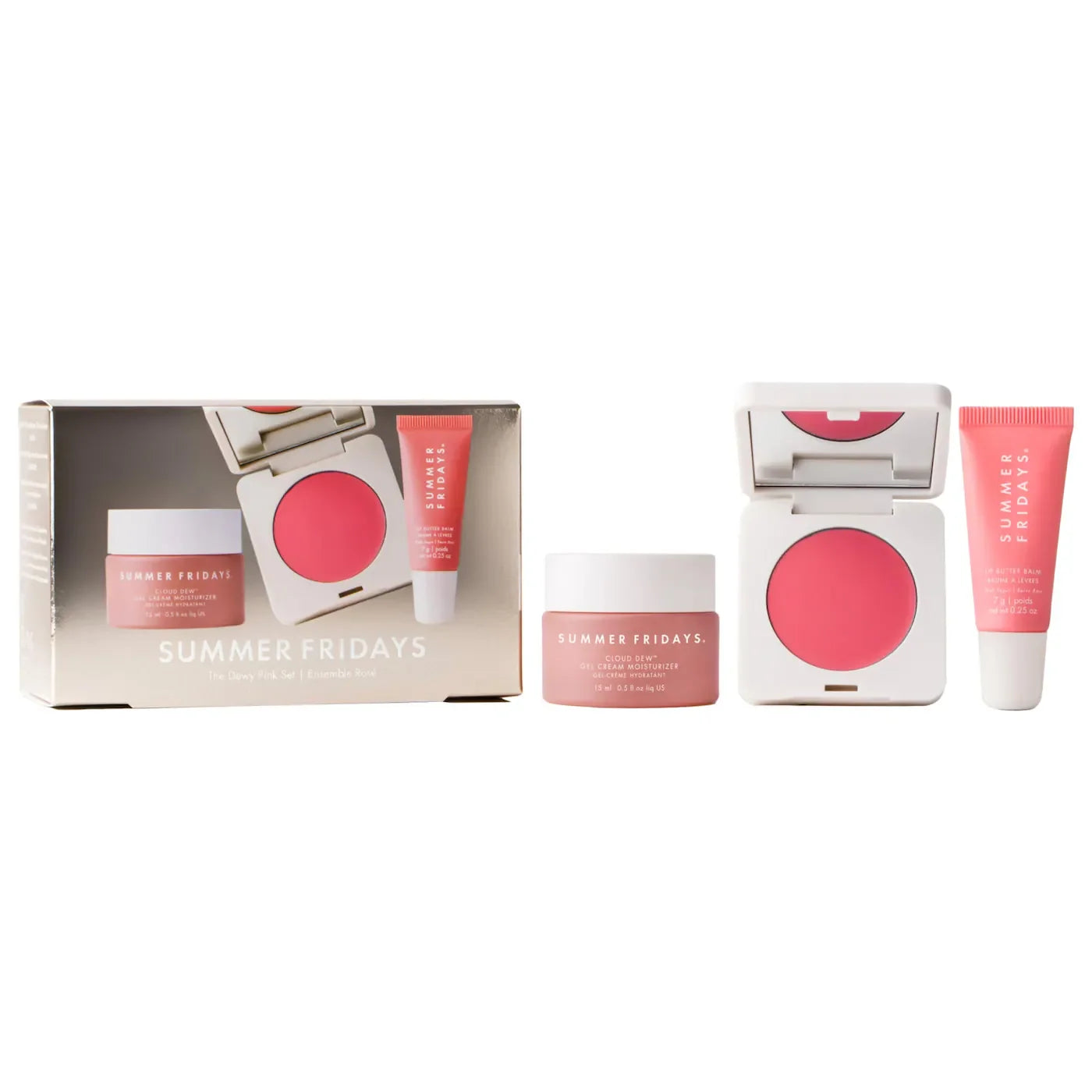 The Dewy Pink Set with mini Lip Butter Balm in Pink Sugar | SUMMER FRIDAYS