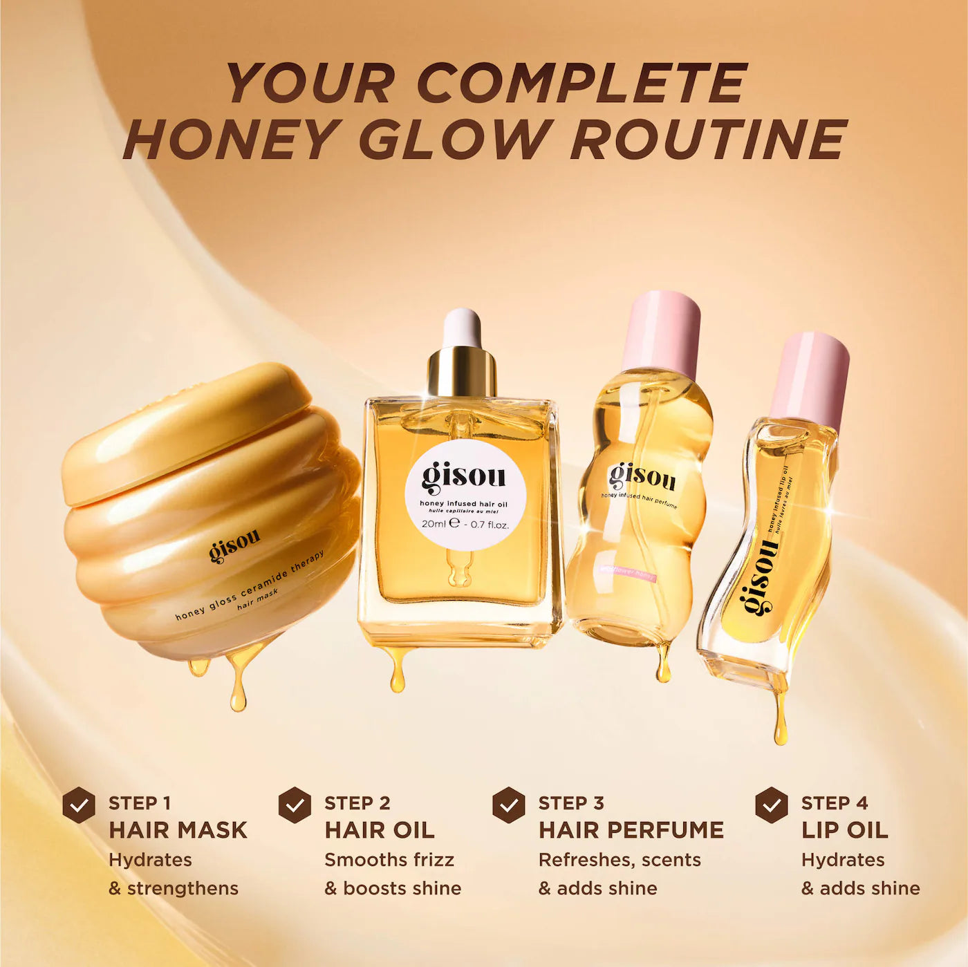 Glow All The Way Hair and Lip Gift Set | GISOU