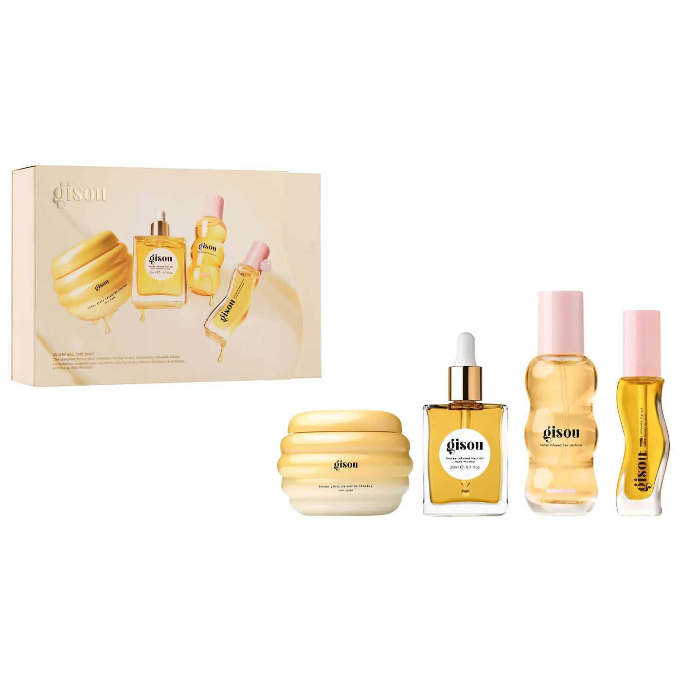 Glow All The Way Hair and Lip Gift Set | GISOU