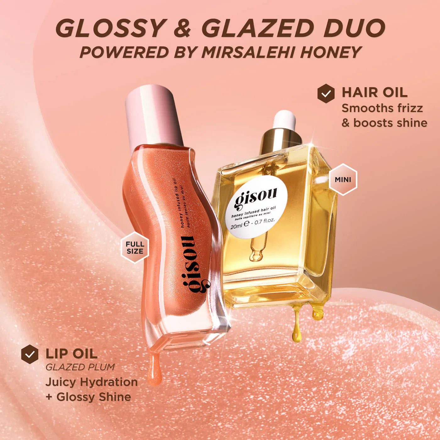Glossy & Glazed Hair & Lip Oil Gift Set | GISOU