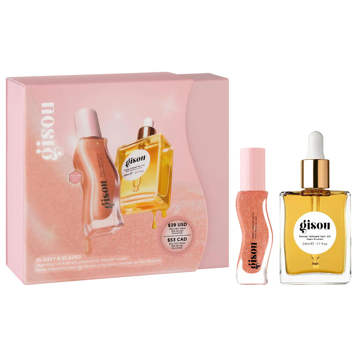 Glossy & Glazed Hair & Lip Oil Gift Set | GISOU