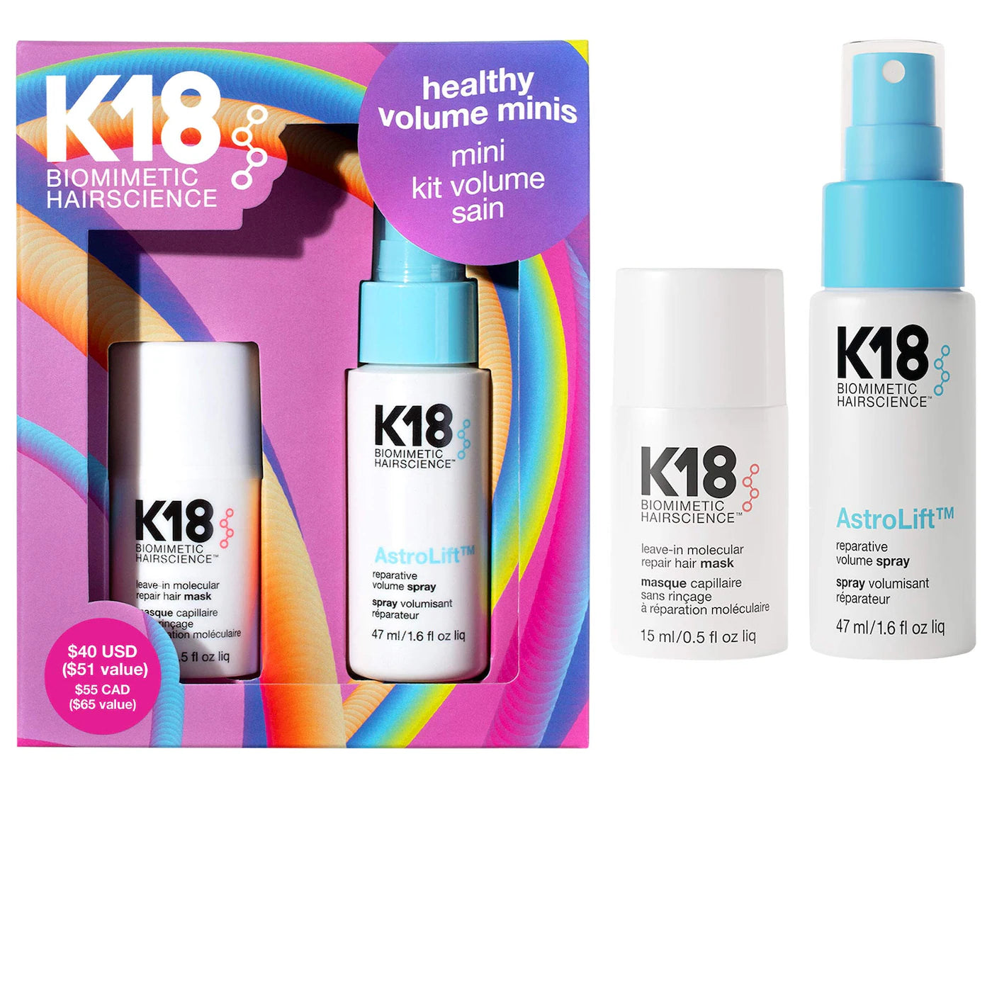 Healthy Volume Minis Hair Gift Set | K18