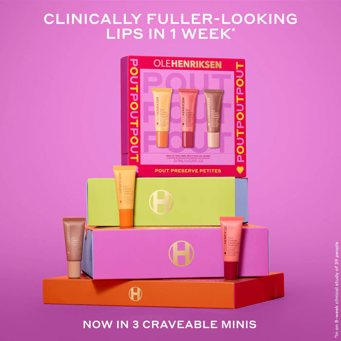 Mini trío de labios Pout Preserve Petites con péptidos | OLEHENRIKSEN